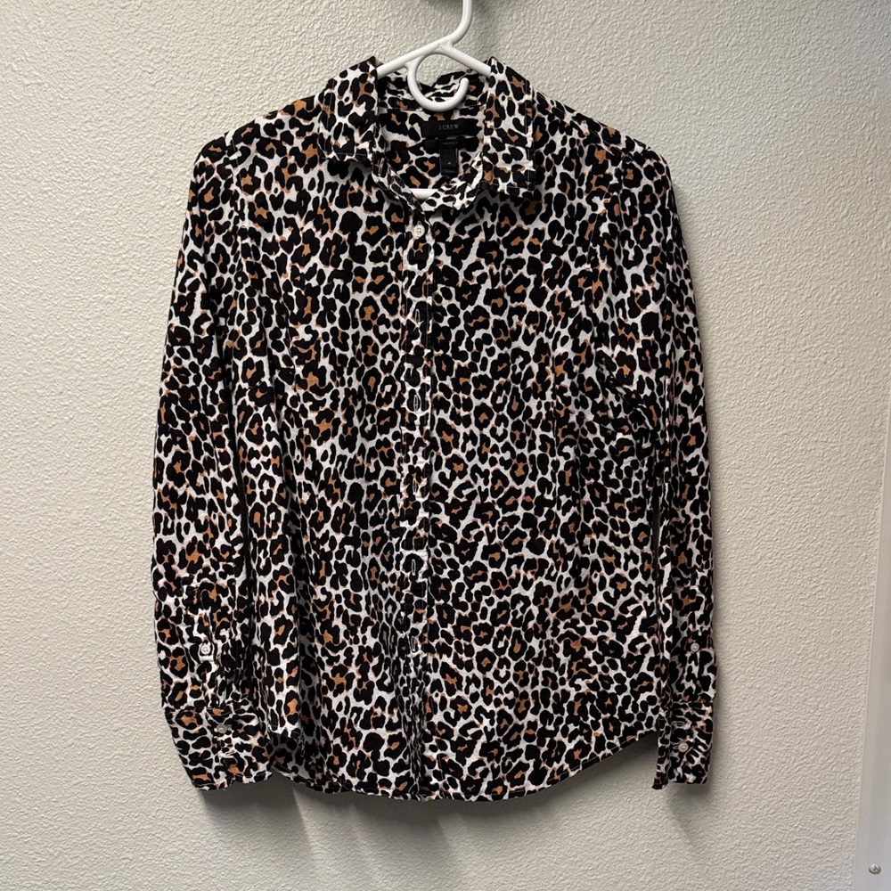 J. Crew Animal Print Button-Up Shirt